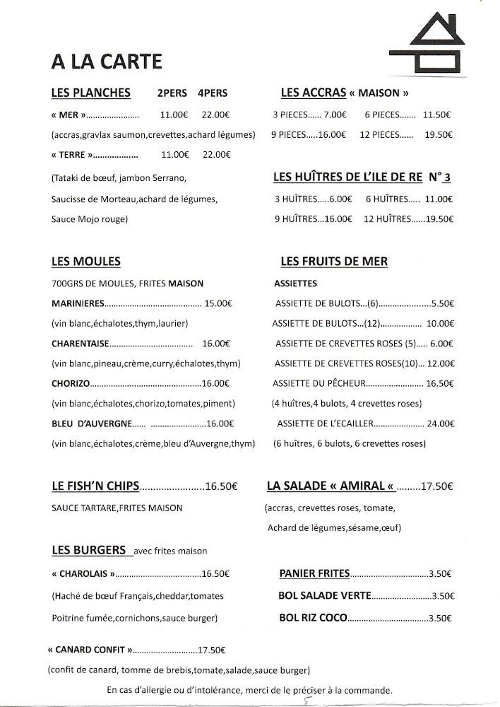 Le P'tit Amiral - Menu Image 1